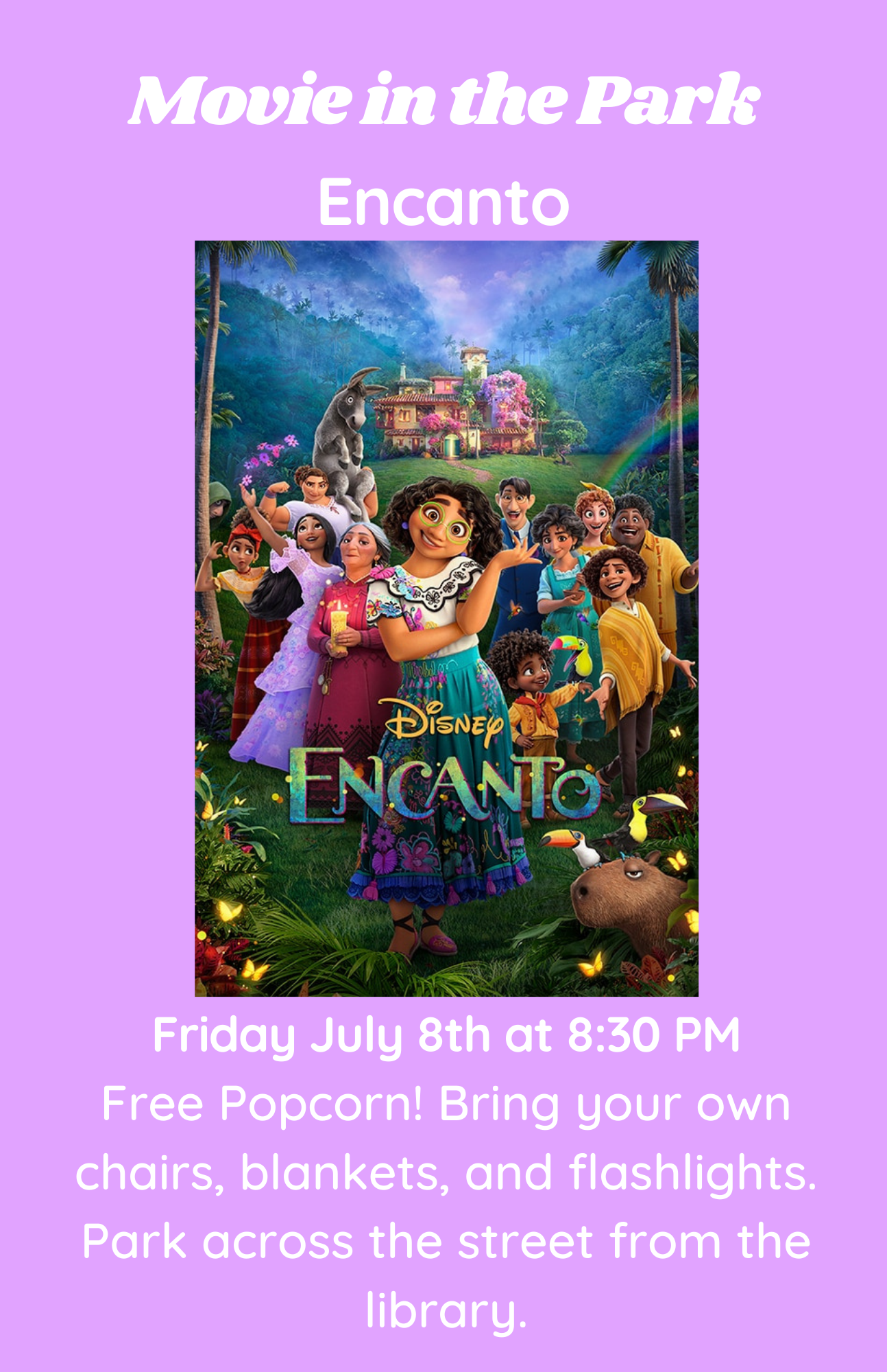 Movie in the Park This Friday at 8:30pm